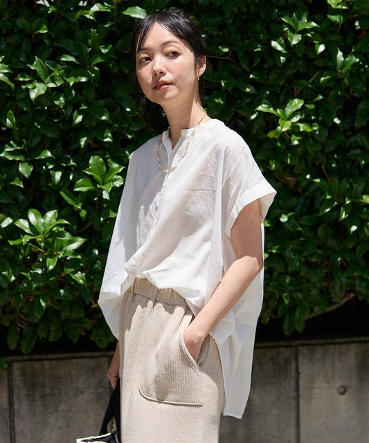 印度風 法式短袖襯衫