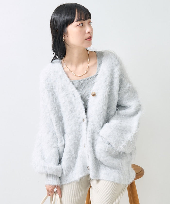 絨毛針織 V領開衫