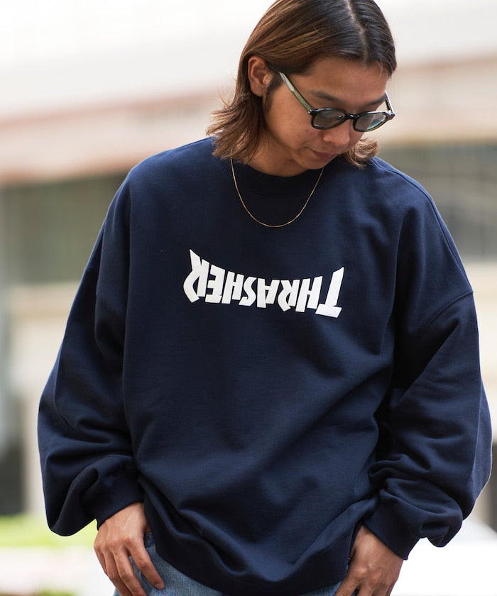 聯名 UPSIDE DOWN LOGO SWEAT/裡起毛圓領衛衣