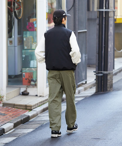 放鬆版棉尼龍編織腰帶褲