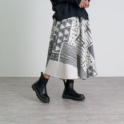 圓形裙-海邊-/2色/尾州提花針織