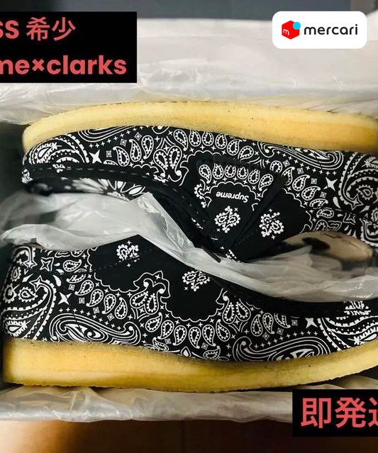 supreme clarks wallabee bandana black (新品、未使用)