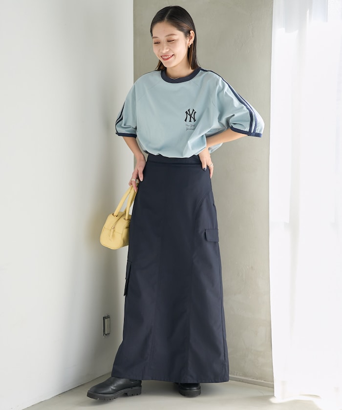 細紋換色裙