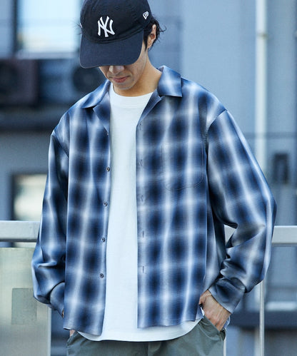 NEW LOOSE FIT OMBRE CHECK SHIRT LS