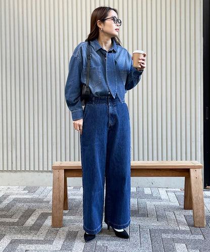 牛仔2WAY蝴蝶結襯衫