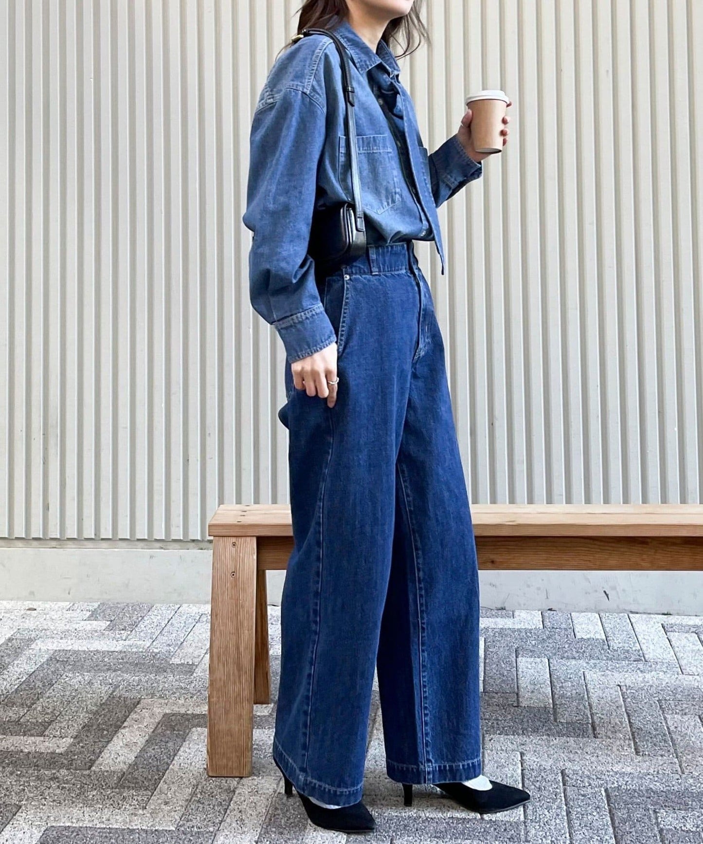 牛仔2WAY蝴蝶結襯衫