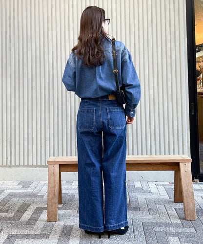 牛仔2WAY蝴蝶結襯衫