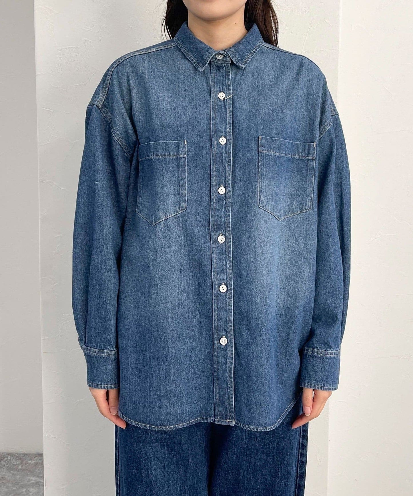 牛仔2WAY蝴蝶結襯衫