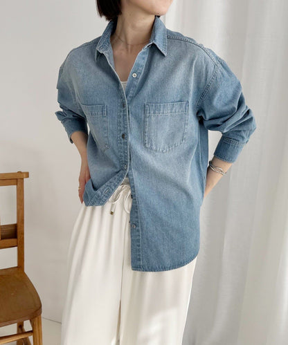 牛仔2WAY蝴蝶結襯衫