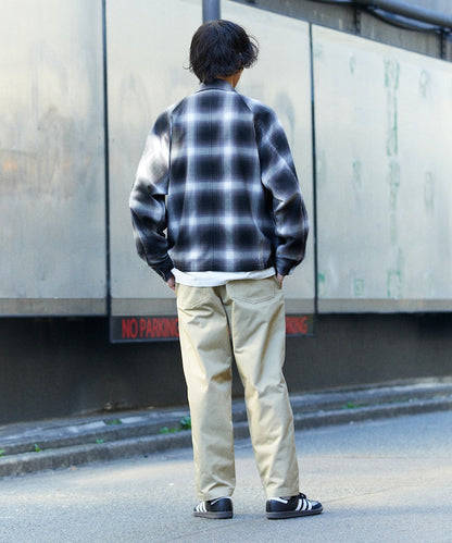 T/R CHECK ZIP BLOUSON T/R格子拉鍊夾克