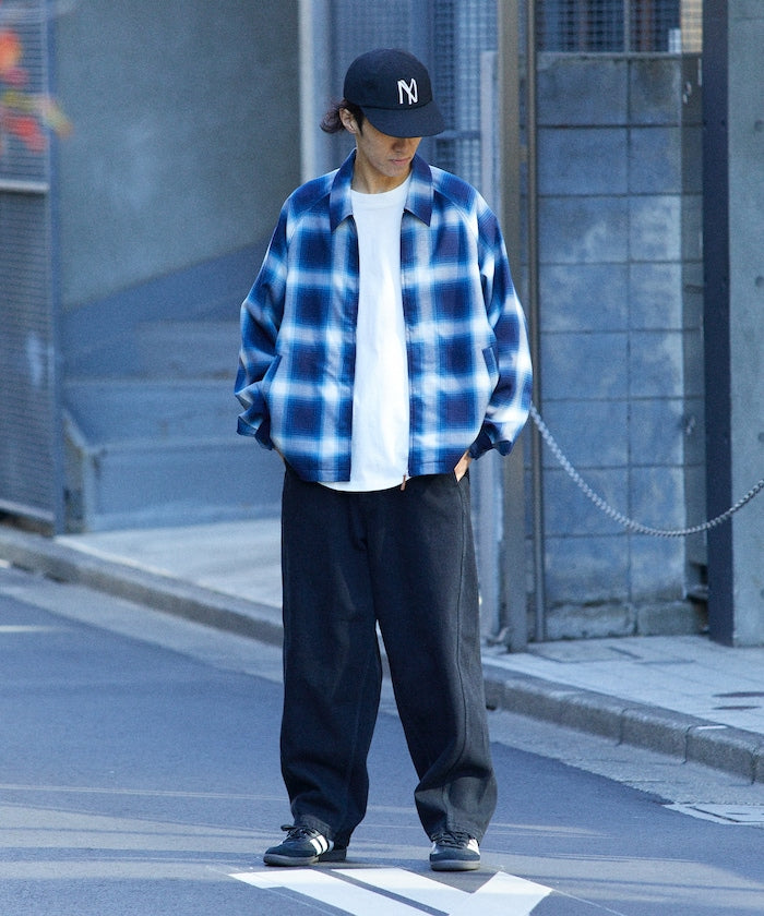 T/R CHECK ZIP BLOUSON T/R格子拉鍊夾克