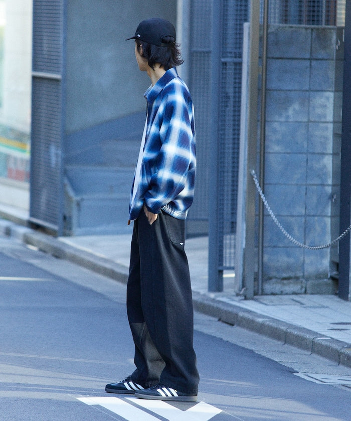 T/R CHECK ZIP BLOUSON T/R格子拉鍊夾克