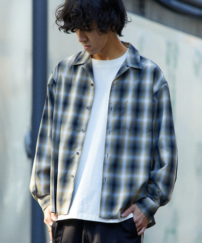 NEW LOOSE FIT OMBRE CHECK SHIRT LS