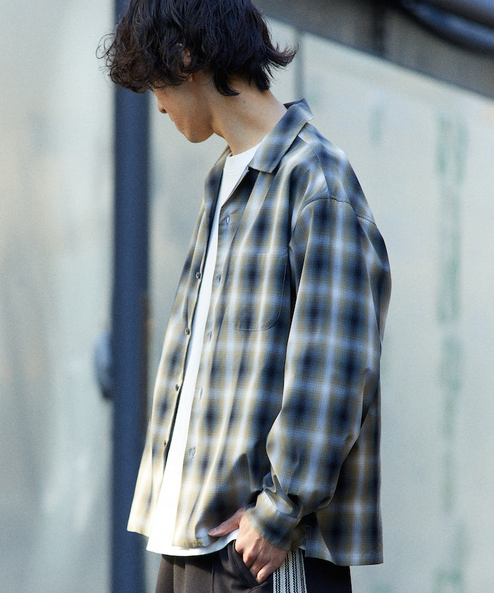 NEW LOOSE FIT OMBRE CHECK SHIRT LS