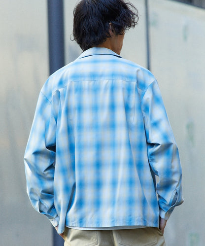 NEW LOOSE FIT OMBRE CHECK SHIRT LS