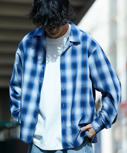 NEW LOOSE FIT OMBRE CHECK SHIRT LS