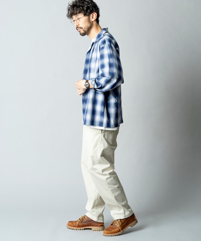 NEW LOOSE FIT OMBRE CHECK SHIRT LS