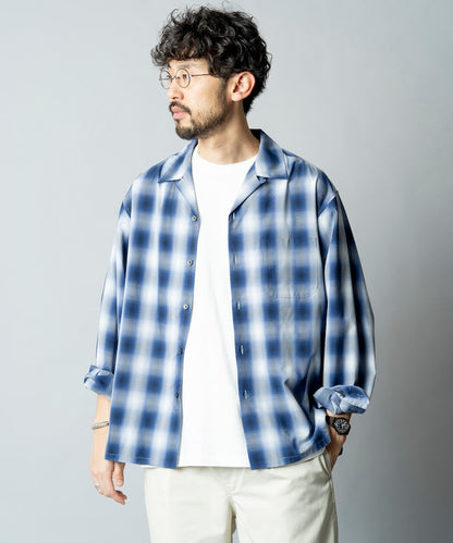 NEW LOOSE FIT OMBRE CHECK SHIRT LS