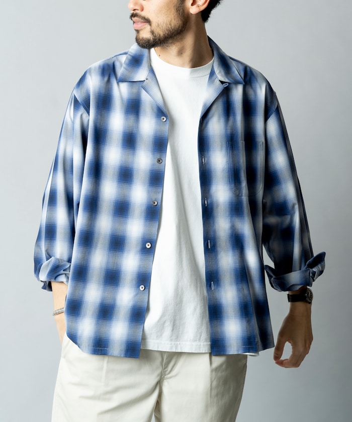 NEW LOOSE FIT OMBRE CHECK SHIRT LS