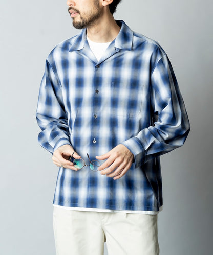 NEW LOOSE FIT OMBRE CHECK SHIRT LS