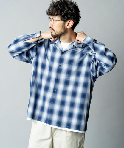 NEW LOOSE FIT OMBRE CHECK SHIRT LS