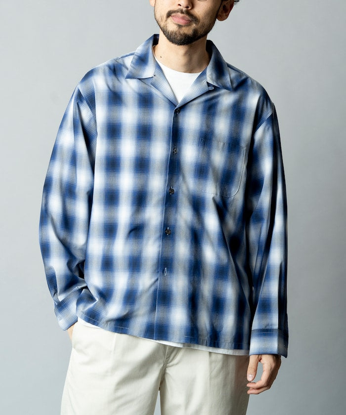 NEW LOOSE FIT OMBRE CHECK SHIRT LS