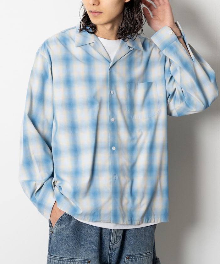 NEW LOOSE FIT OMBRE CHECK SHIRT LS