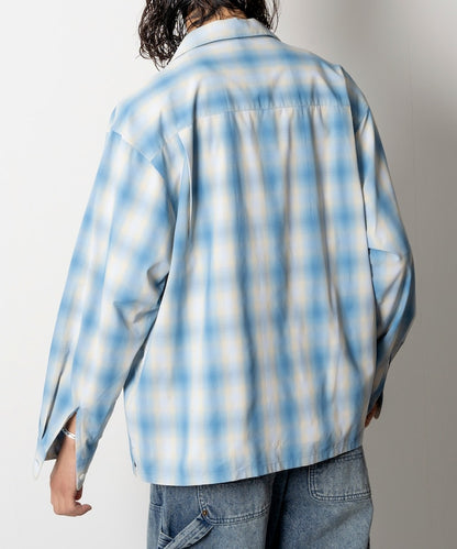 NEW LOOSE FIT OMBRE CHECK SHIRT LS