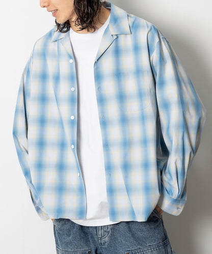 NEW LOOSE FIT OMBRE CHECK SHIRT LS