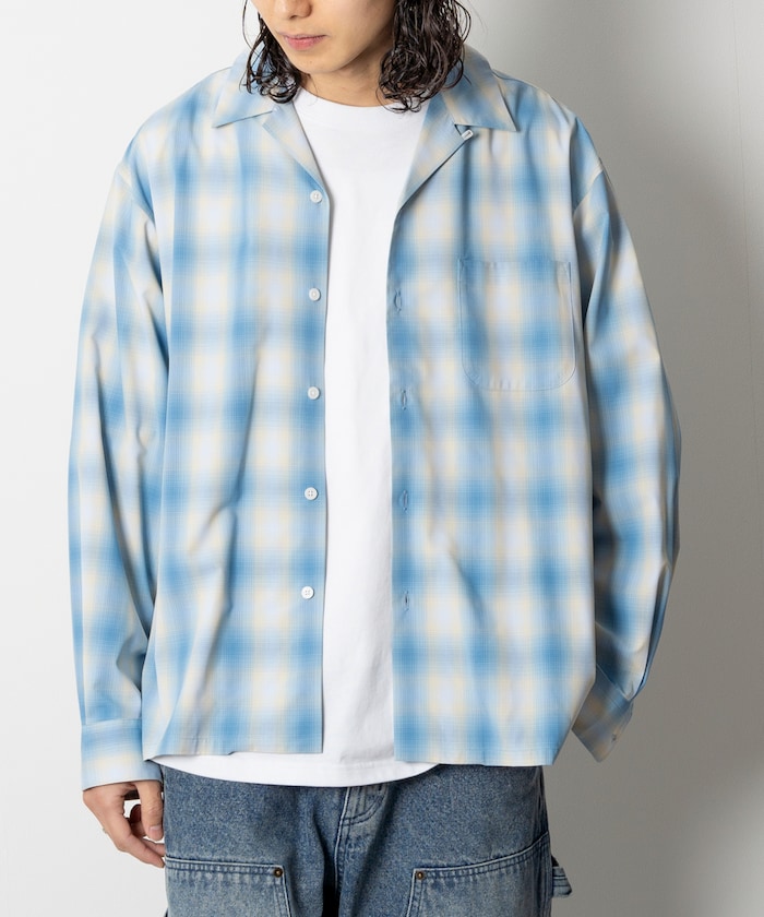 NEW LOOSE FIT OMBRE CHECK SHIRT LS