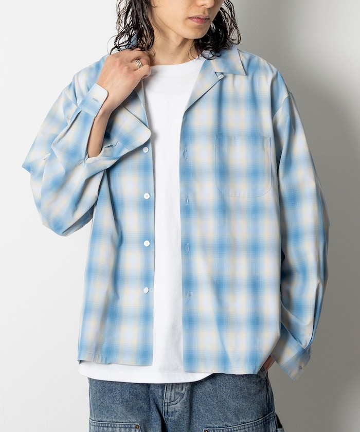 NEW LOOSE FIT OMBRE CHECK SHIRT LS