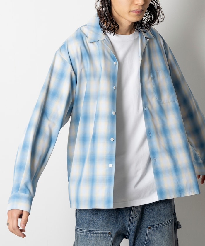 NEW LOOSE FIT OMBRE CHECK SHIRT LS