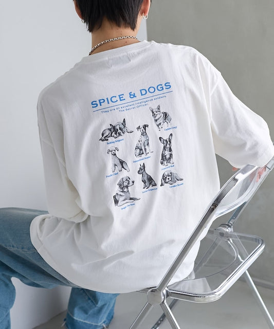"SPICE&DOGS 8dogs" 動物印花T恤
