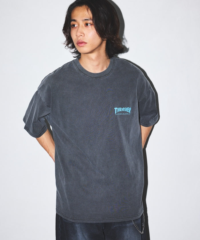 THRASHER×FREAK'S STORE 聯名 顏料染 單點 標誌印花T恤