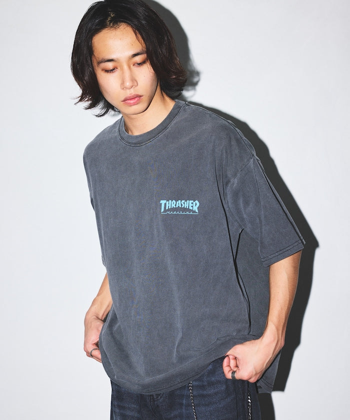 THRASHER×FREAK'S STORE 聯名 顏料染 單點 標誌印花T恤