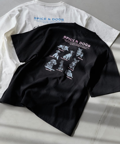 "SPICE&DOGS 8dogs" 動物印花T恤