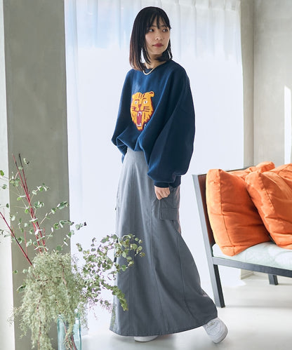 細紋換色裙