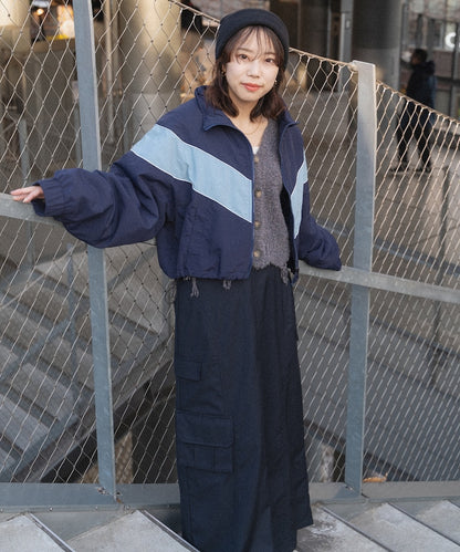 細紋換色裙