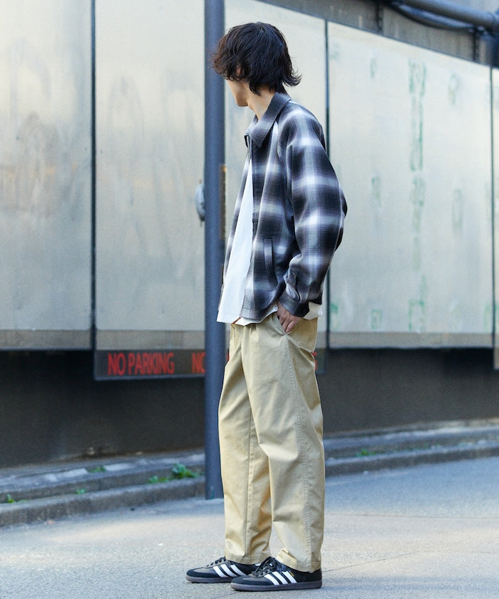 T/R CHECK ZIP BLOUSON T/R格子拉鍊夾克