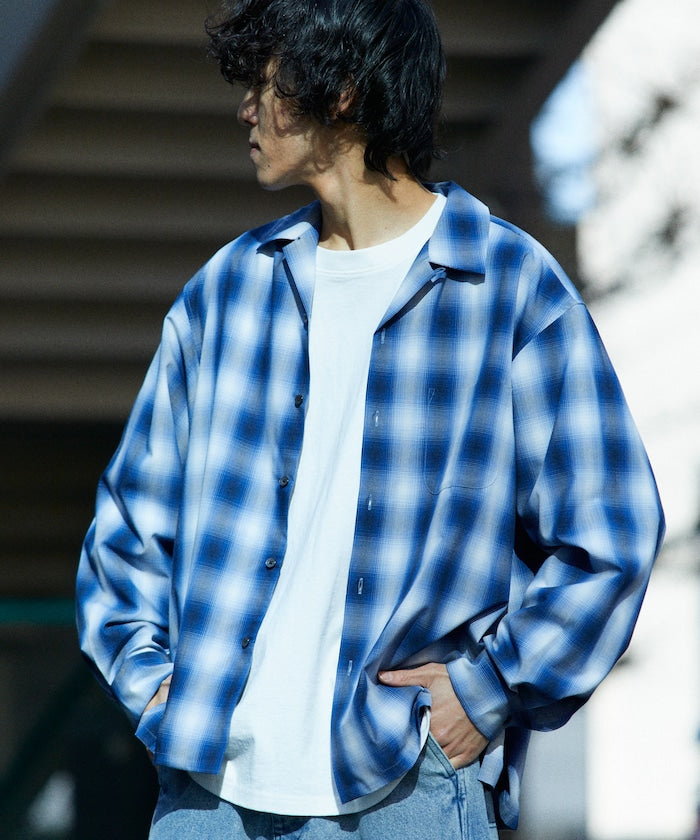 NEW LOOSE FIT OMBRE CHECK SHIRT LS