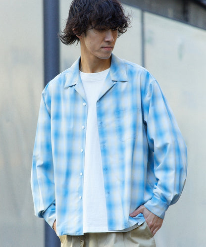 NEW LOOSE FIT OMBRE CHECK SHIRT LS