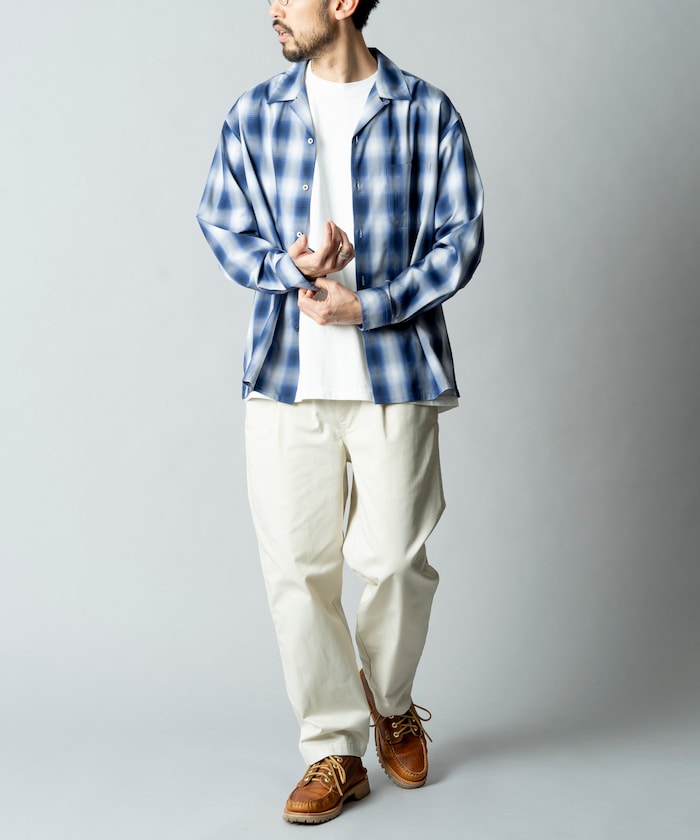 NEW LOOSE FIT OMBRE CHECK SHIRT LS