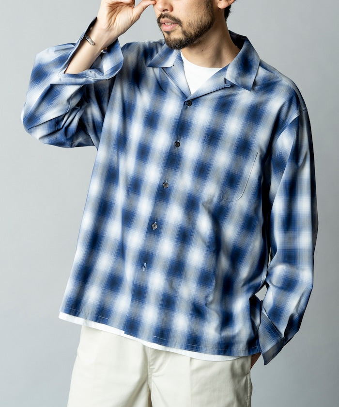 NEW LOOSE FIT OMBRE CHECK SHIRT LS