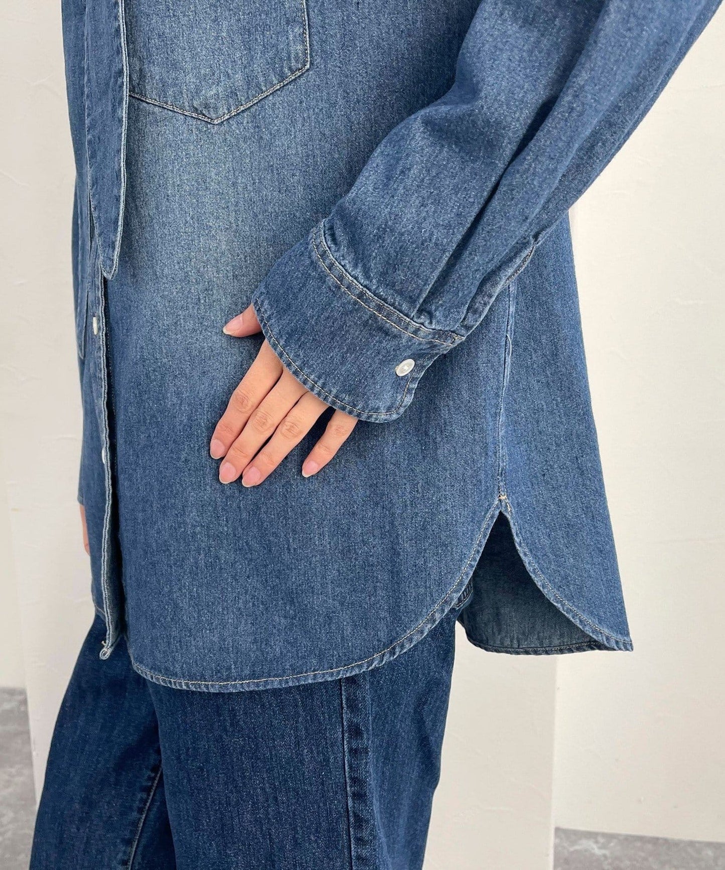 牛仔2WAY蝴蝶結襯衫