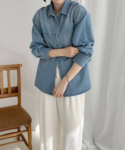 牛仔2WAY蝴蝶結襯衫