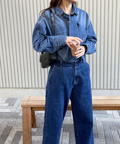 牛仔2WAY蝴蝶結襯衫