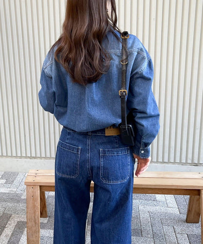 牛仔2WAY蝴蝶結襯衫