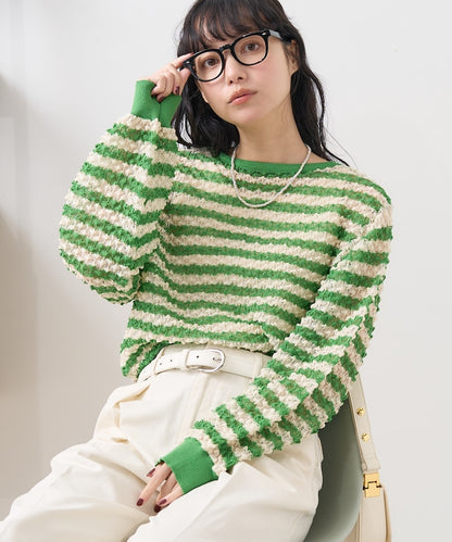 2way 透視 邊框 針織開衫