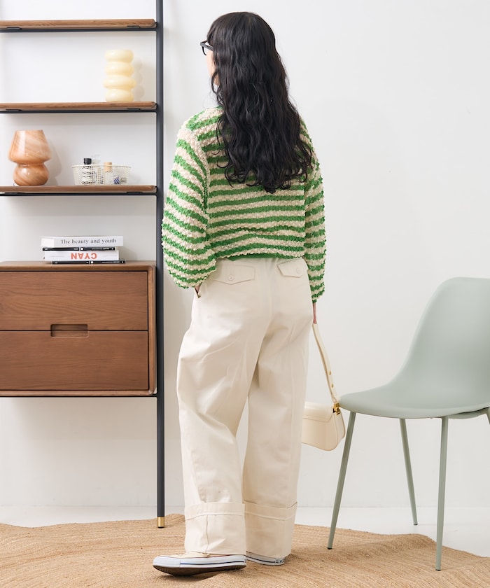 2way 透視 邊框 針織開衫