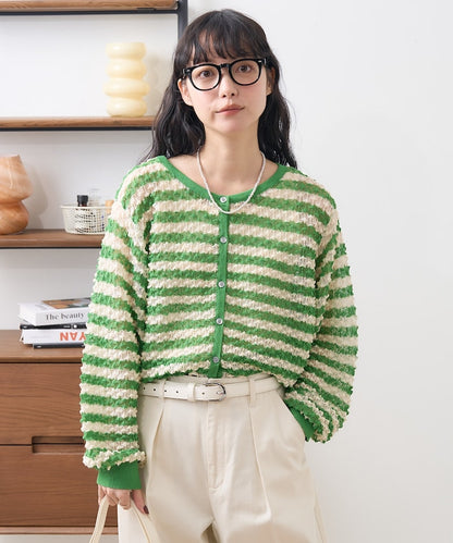 2way 透視 邊框 針織開衫